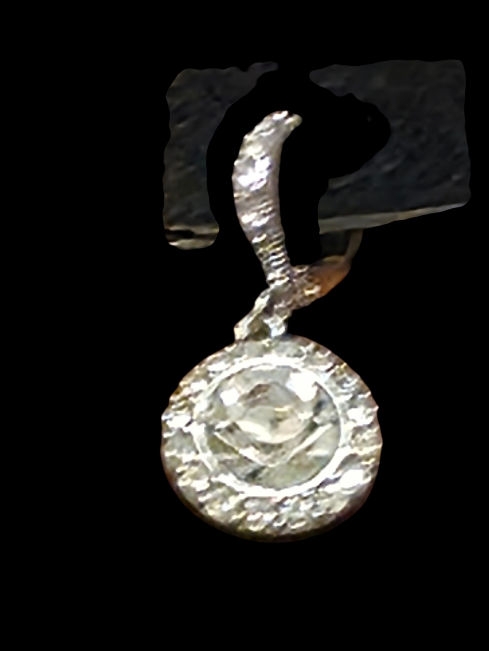 Givenchy Rhinestone Drop Earrings Silver Tone Halo Dangle Signed Vintage - Picture 3 of 4